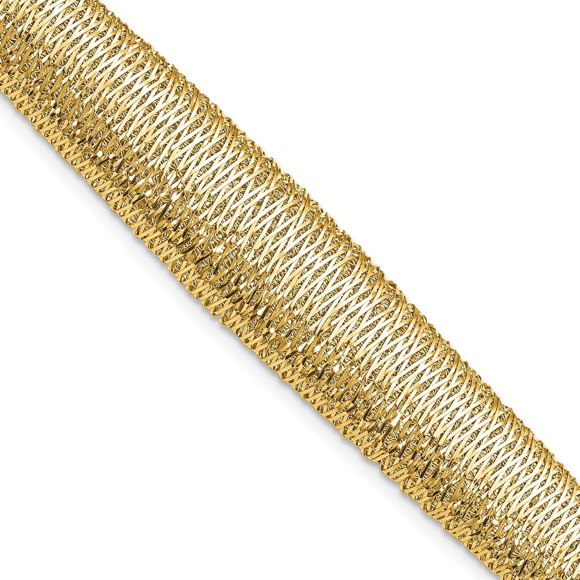14K Polished Woven Graduated Dome Bracelet Main image