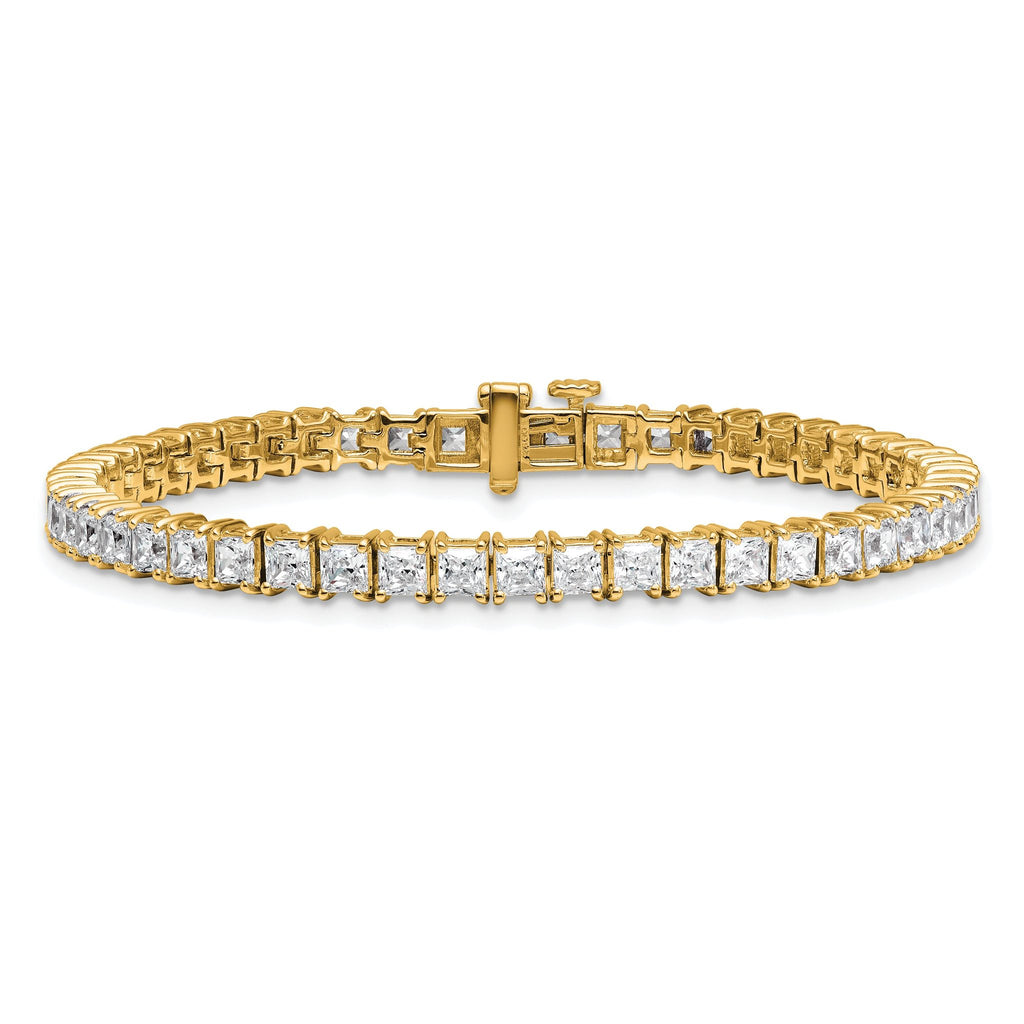 14k 10 carat Lab Grown Diamond VS/SI+ G+ Complete Princess Prong Set Tennis Bracelet