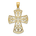 10K Yellow Gold Filigree Cross Charm