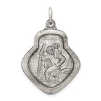 Sterling Silver 925 Saint Christopher Pendant with Antiqued Finish Vintage Charm