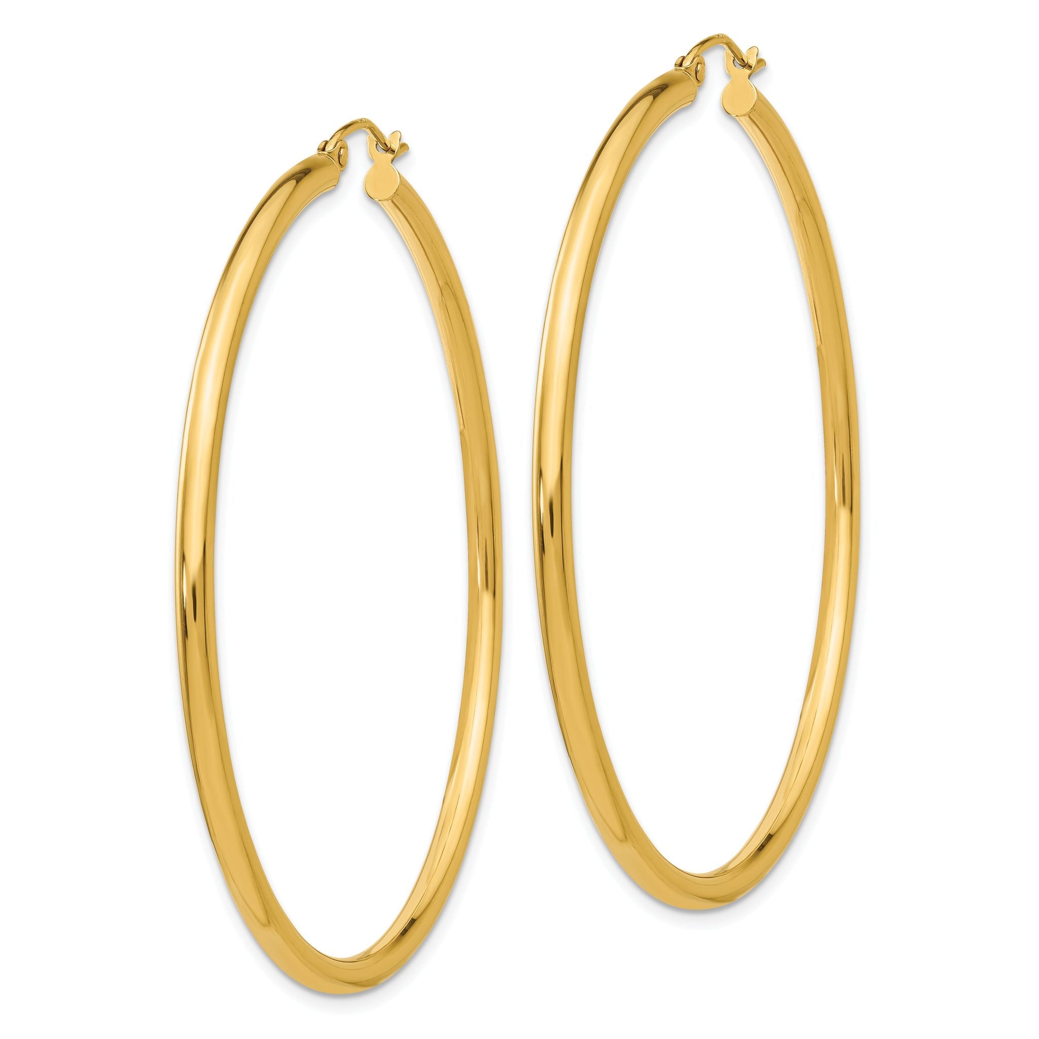 10K Gold Polished Tube Hoop Earrings 2.5mm Elegant WomenÃÂ¢Ã¢âÂ¬Ã¢âÂ¢s Jewelry