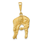 10K Gold Polished Football Charm Pendant in Solid Yellow Gold