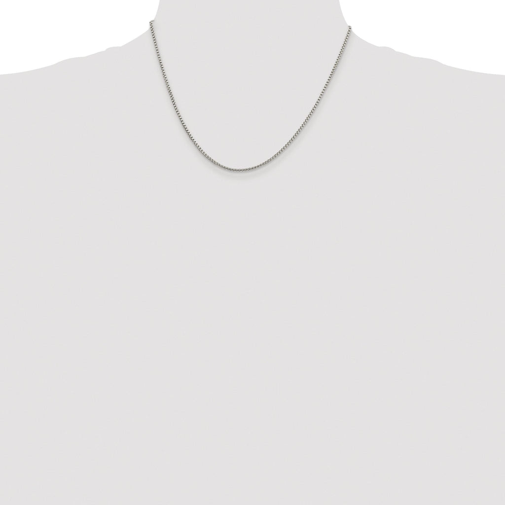 Round Box Chain Necklace in Sterling Silver, 1.75mm