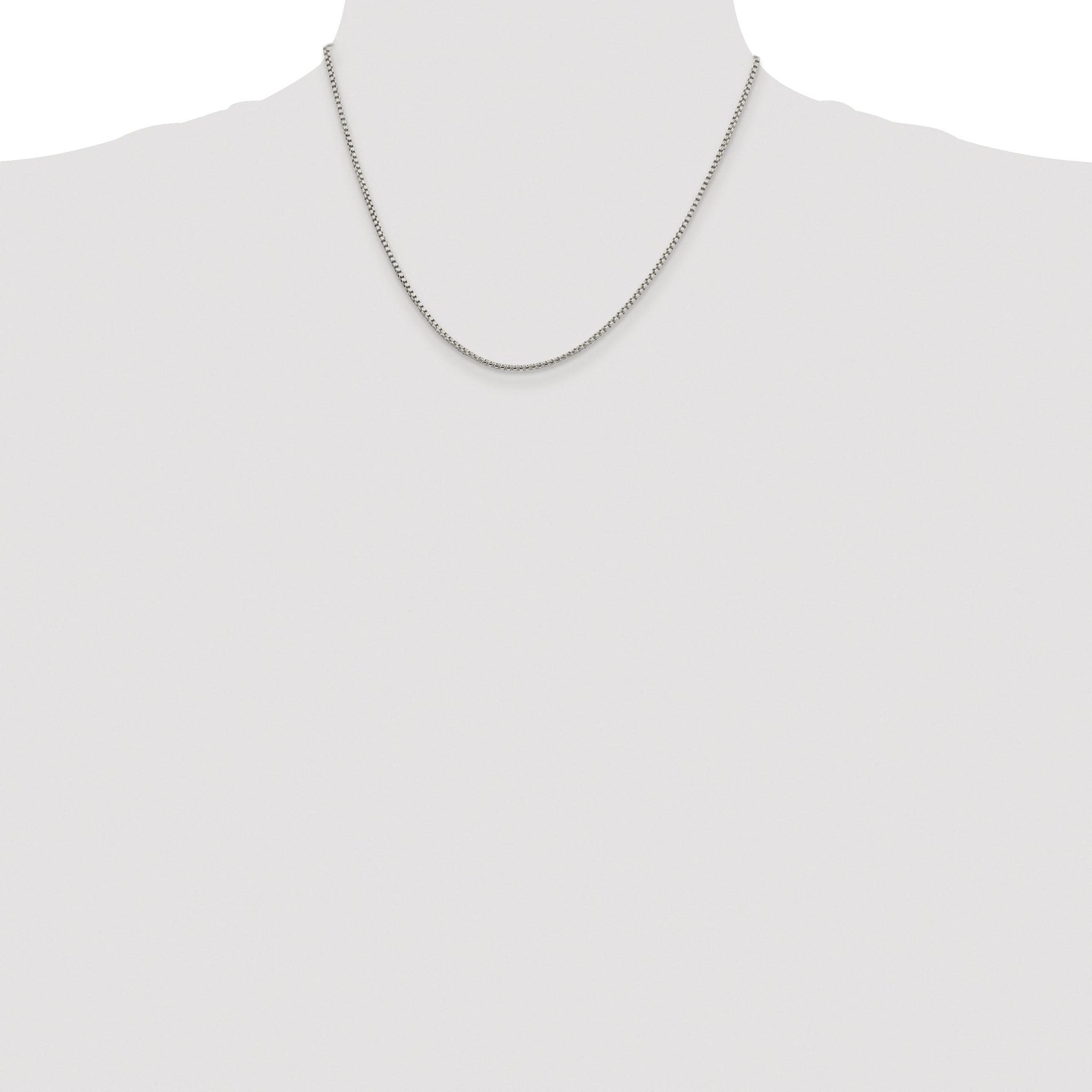 Round Box Chain Necklace in Sterling Silver, 1.75mm