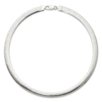 Sterling Silver 925 Reversible Polished Omega Necklace 17 Diamond-Cut