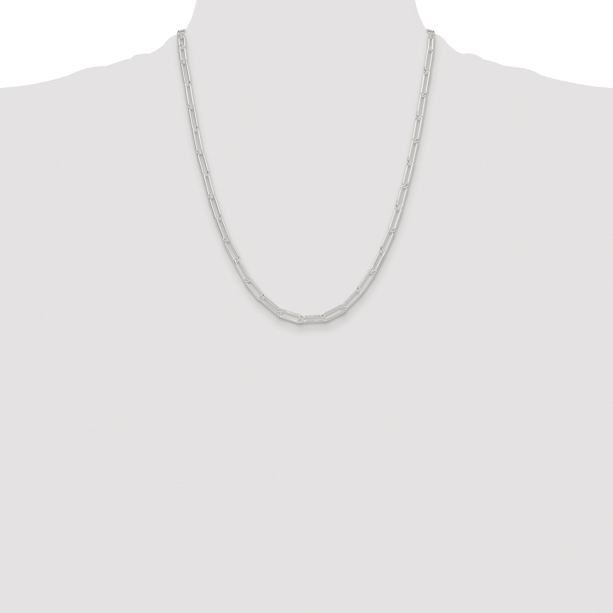 Paperclip Chain Necklace in Sterling Silver, 4.5mm