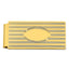 Gold-plated Kelly Waters Horizontal Lines with Engravable Oval Hinged Money Clip