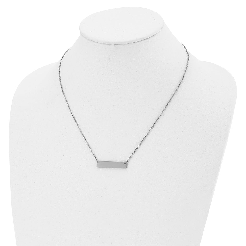 Polished Bar Necklace in Titanium