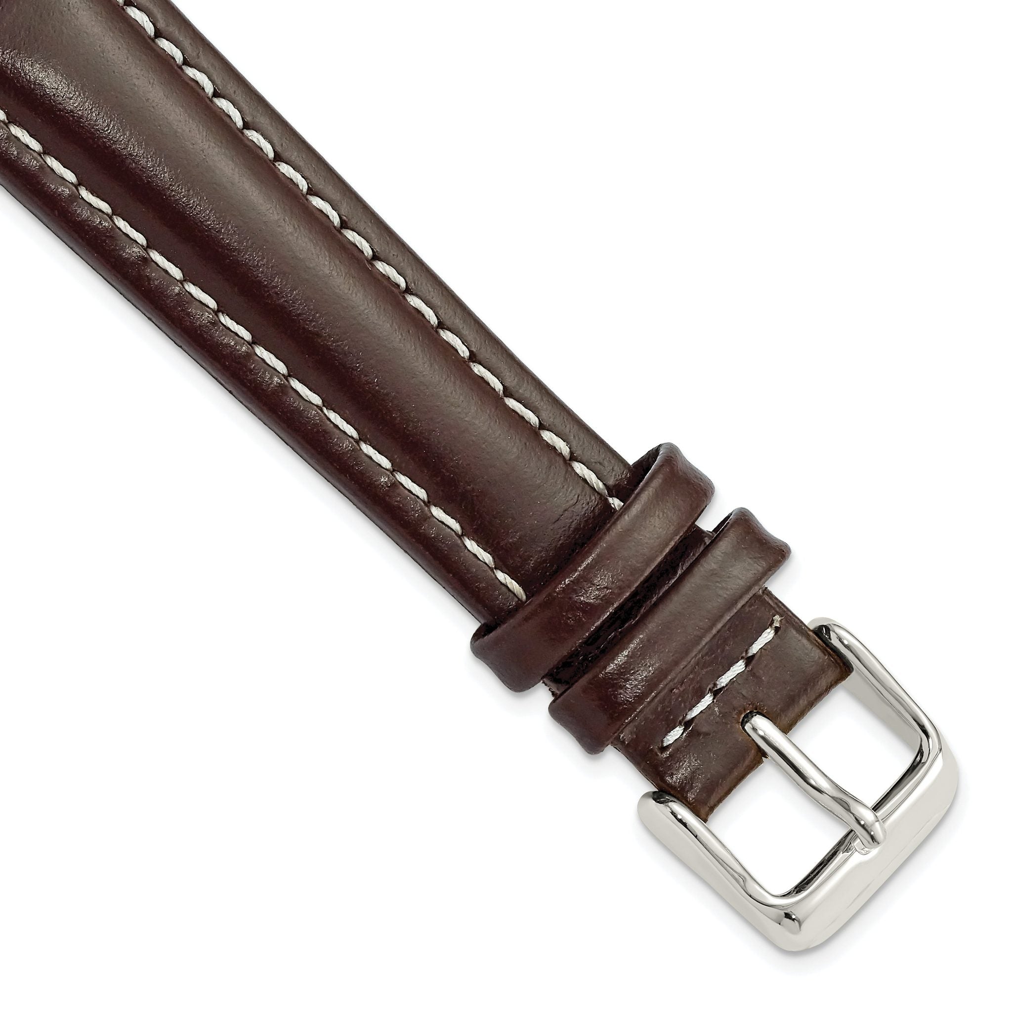 Oil-Tanned Leather Watch Band in Dark Brown, 19mm