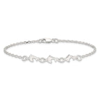 Sterling Silver 3 Dolphins Anklet