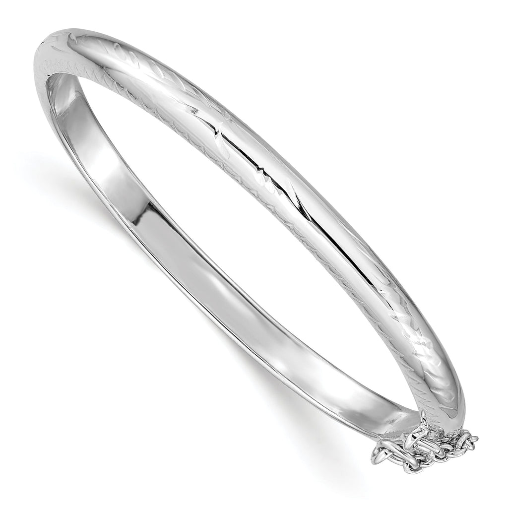 Sterling Silver 925 Girl's Bracelet with Safety Hinged Clasp