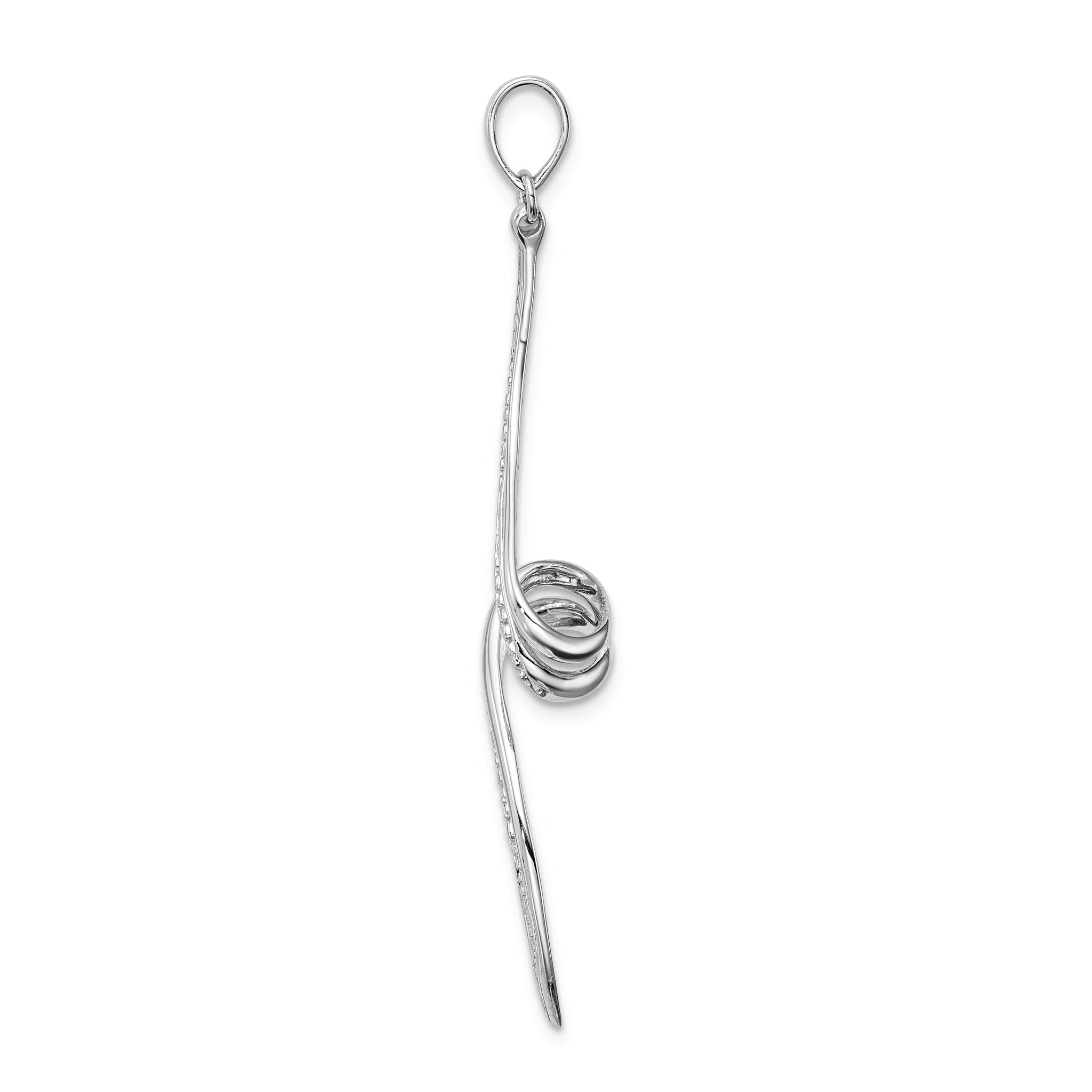 Sterling Silver Rhodium Plated Diamond Swirl Pendant Secondary image