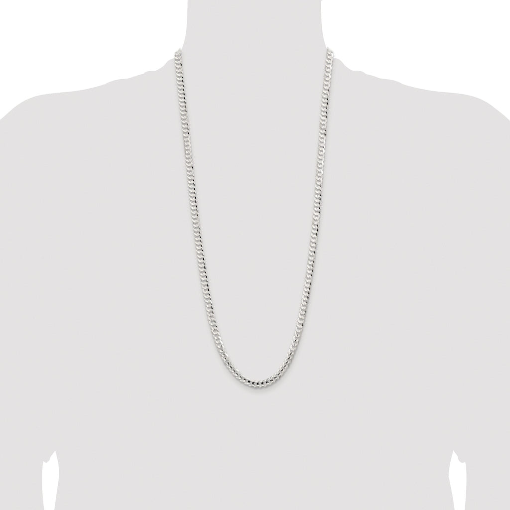 Concave Beveled Curb Chain in Sterling Silver, 5.65mm