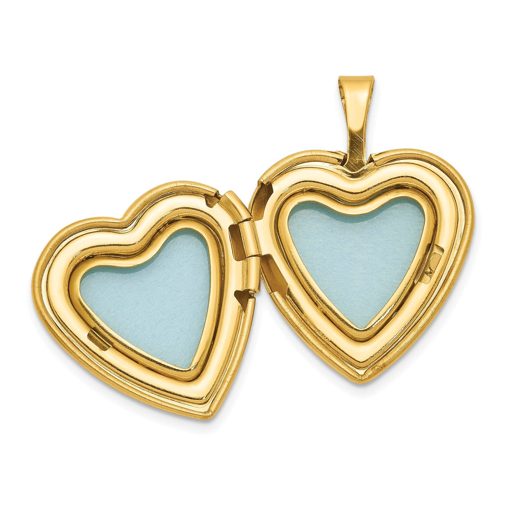 1/20 Gold Filled Satin and Polished 2-Frame 15mm Heart Locket