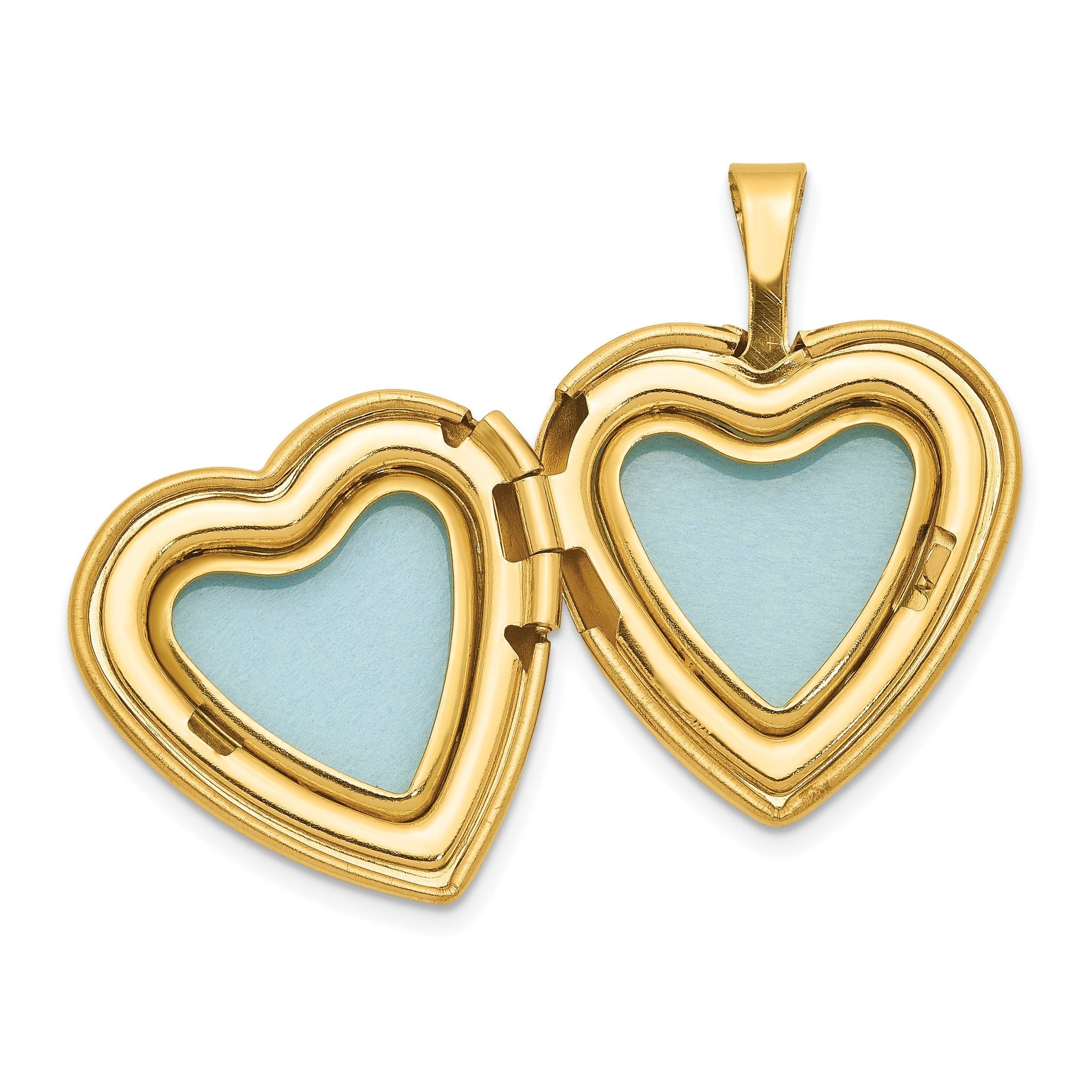 1/20 Gold Filled Satin and Polished 2-Frame 15mm Heart Locket