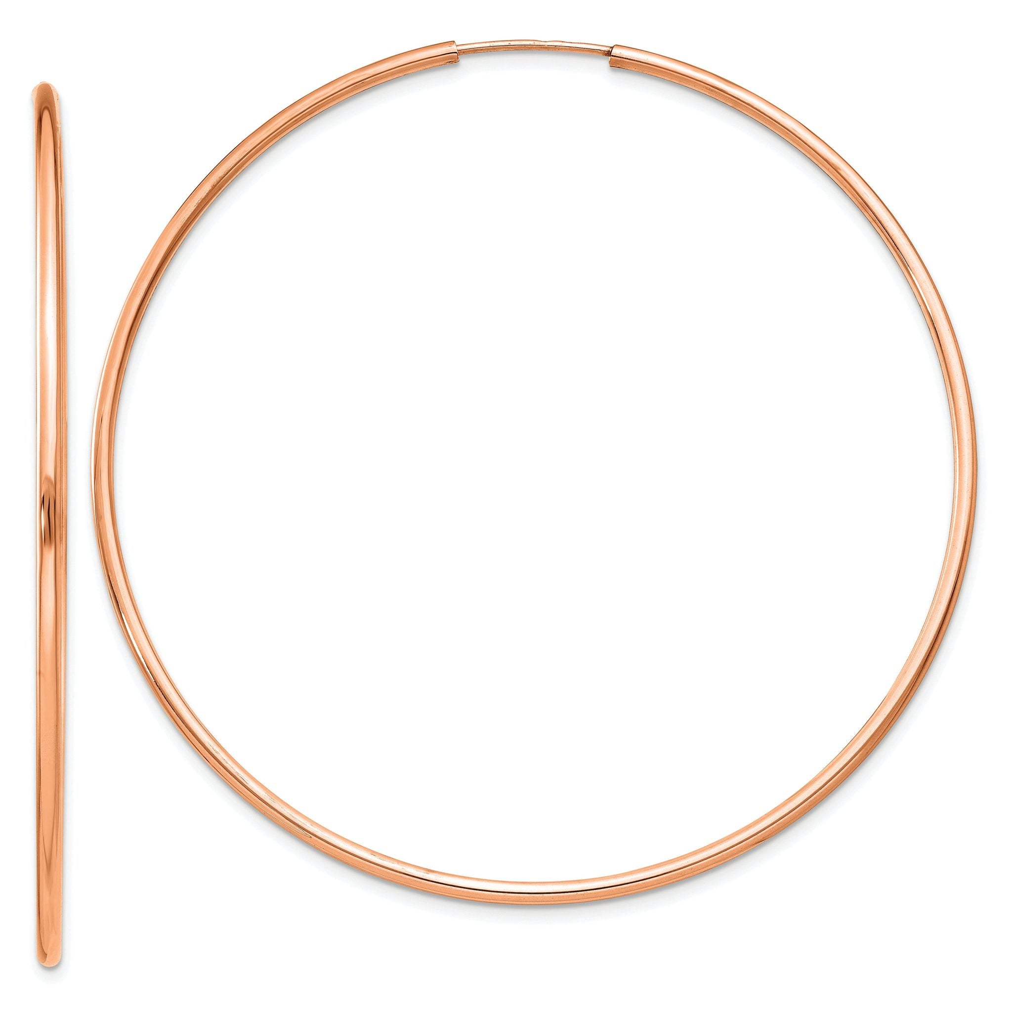 14k Rose Gold 1.5mm Polished Endless Hoop Earrings Main image