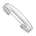 Sterling Silver 925 Polished Cuff Bangle with Elegant Solid Design