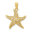 14K Gold Diamond-Cut Polished Filigree Starfish Pendant