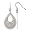 Stainless Steel Polished Textured Drop Dangle Earrings for Women