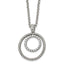 Antiqued CZ Circle Necklace in Stainless Steel