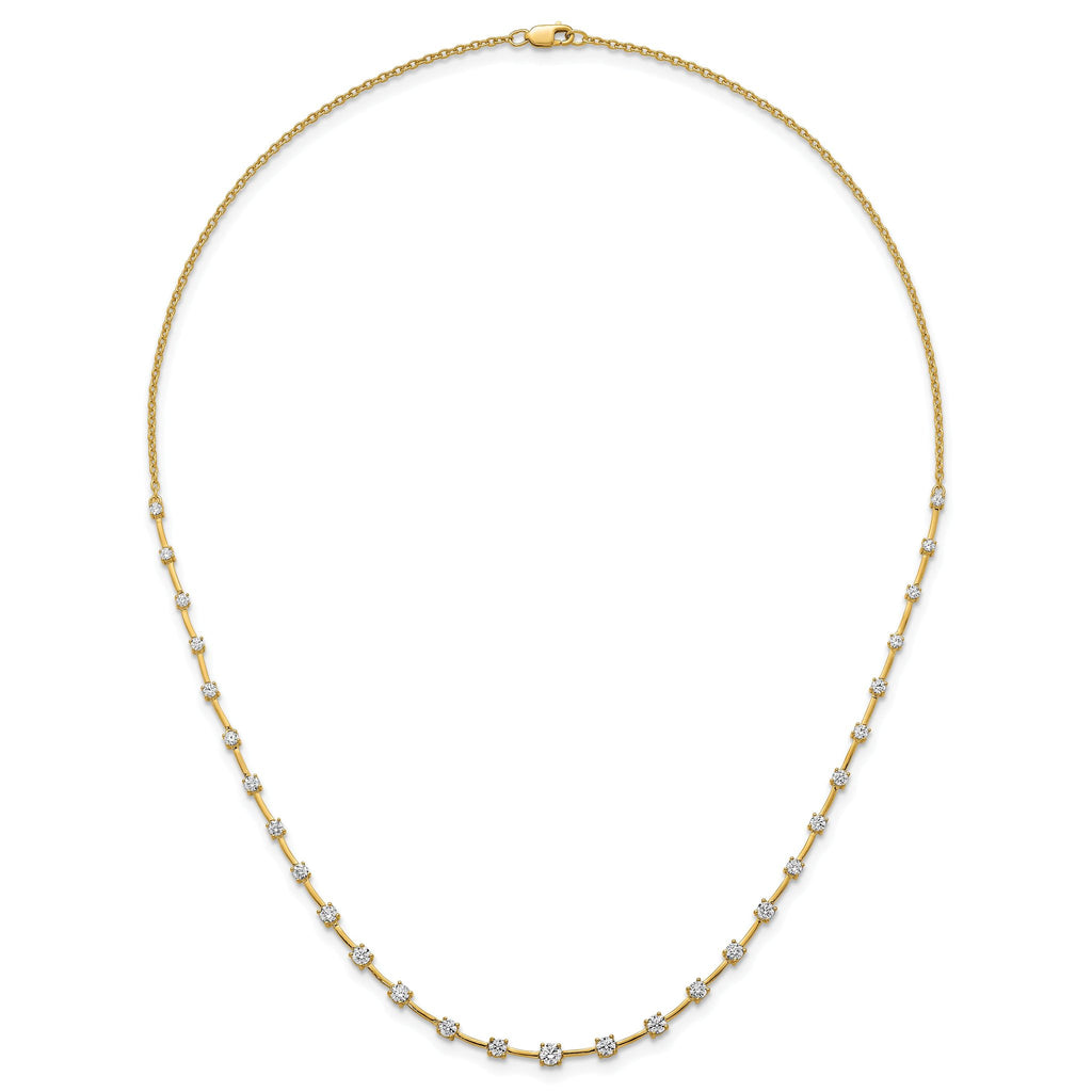 14k 2 carat Lab Grown Diamond VS+ F+ Complete 18 inch Fashion Tennis Necklace