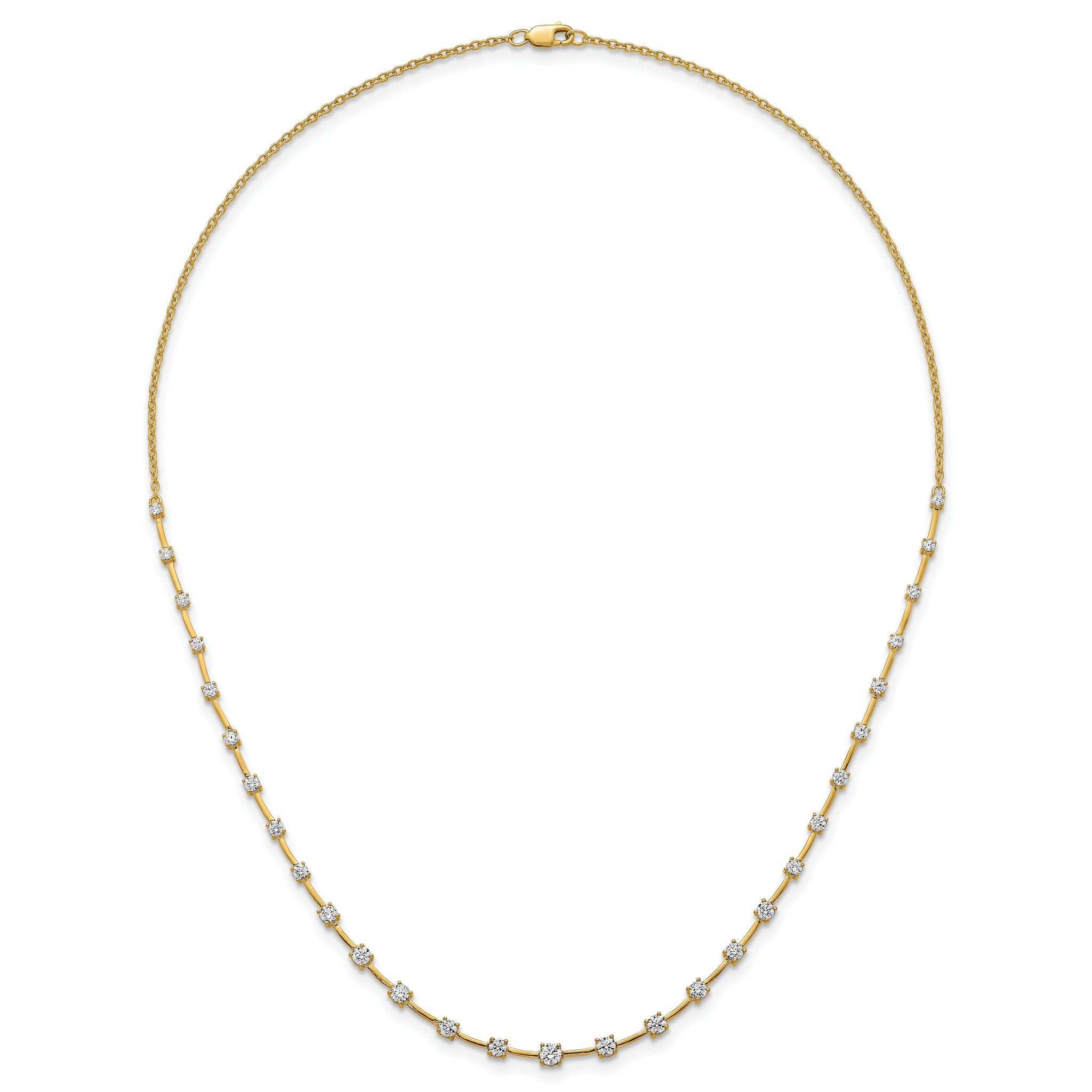 14k 2 carat Lab Grown Diamond VS+ F+ Complete 18 inch Fashion Tennis Necklace