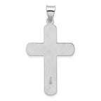 Sterling Silver 925 Rhodium-Plated Cross Pendant with Textured Polish