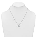 14k White Gold 1/2 carat Lab Grown Diamond VS+ F+ Complete Letter X 18 inch Initial Necklace