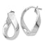 Sterling Silver 925 Twisted Hoop Earrings with Polished Rhodium Finish