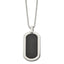 Sophia Jewelers Titanium Dog Tag Necklace with Carbon Fiber Inlay