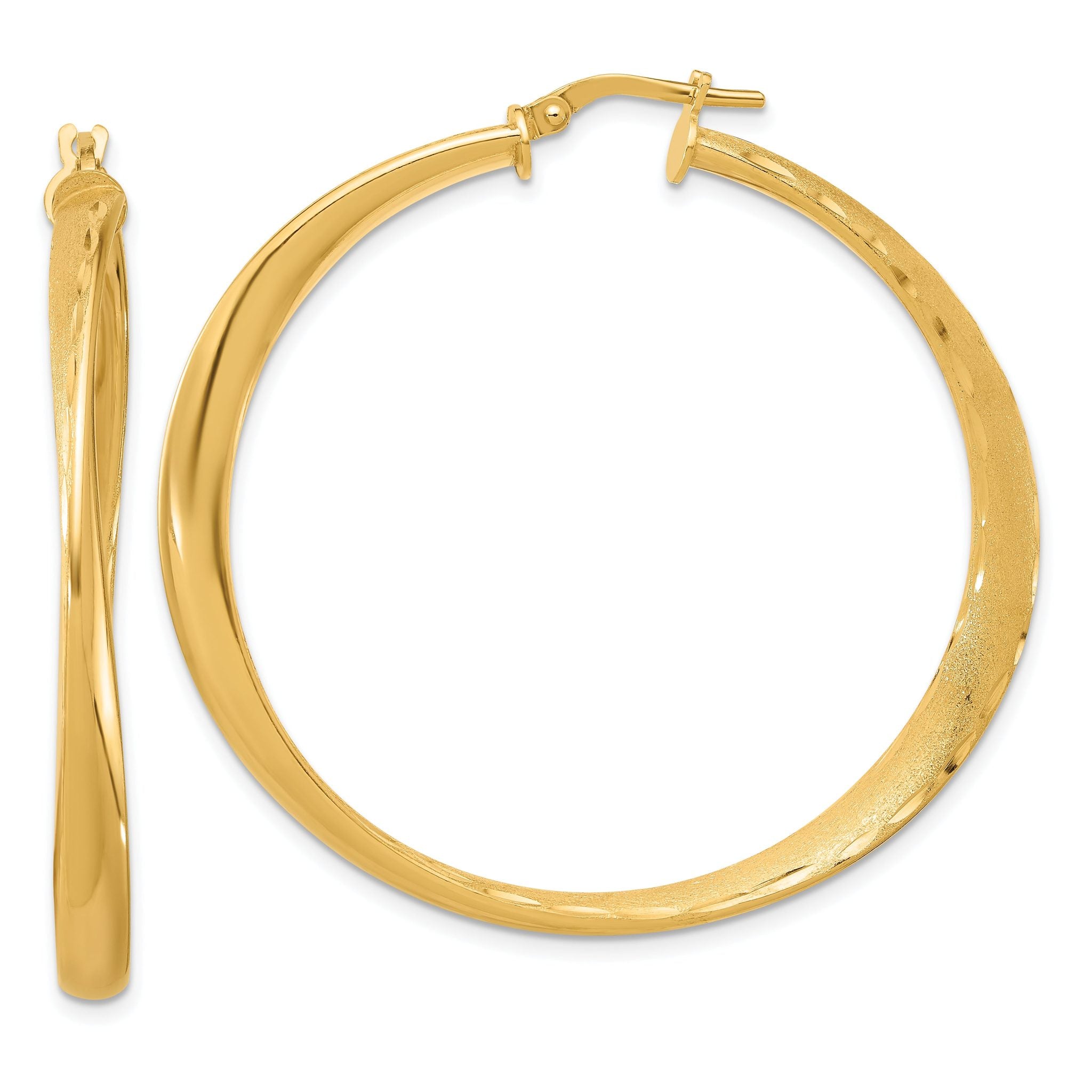 Polished Hoop Earrings in Gold-Plated Sterling Silver