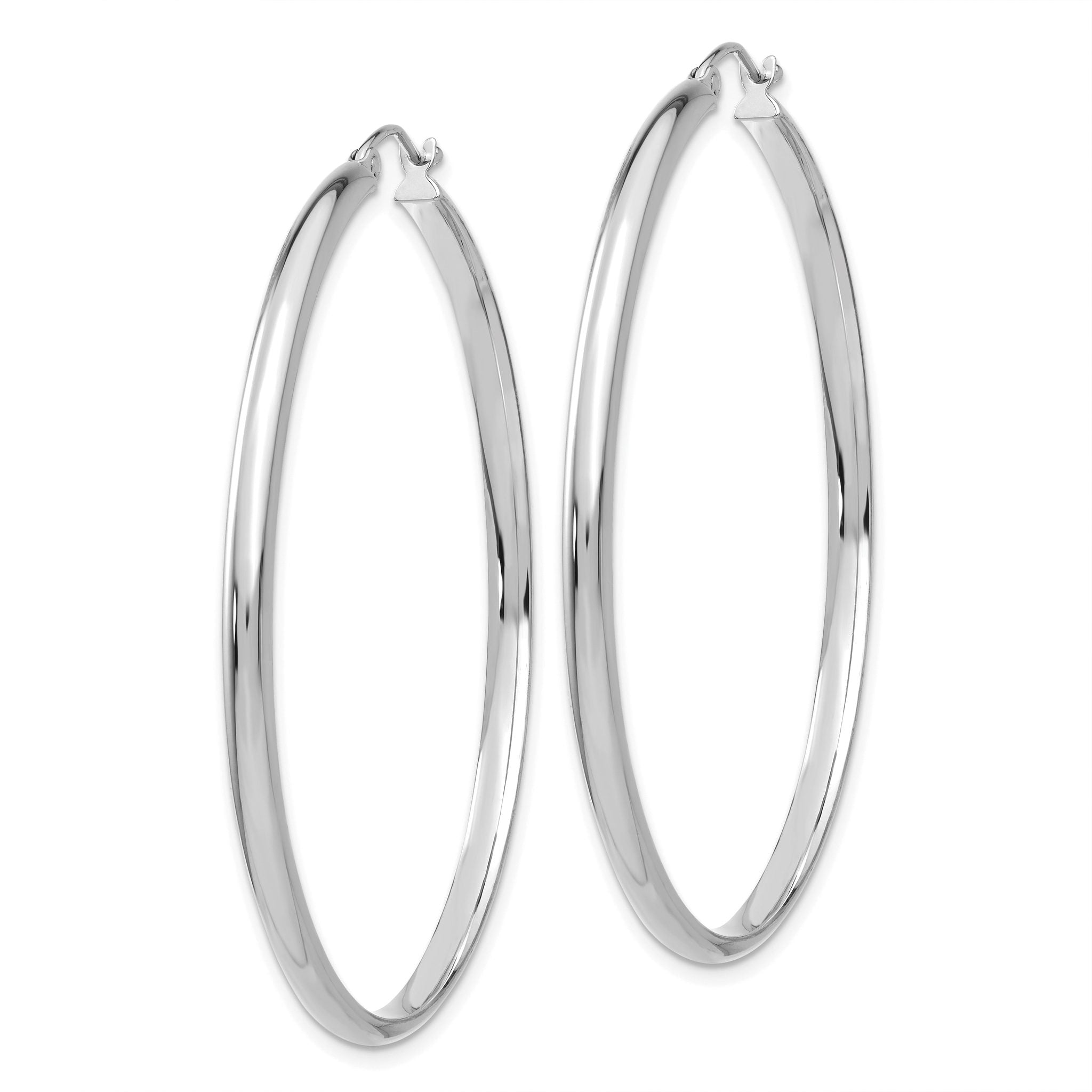 14k White Gold Polished Hoop Earring Secondary image