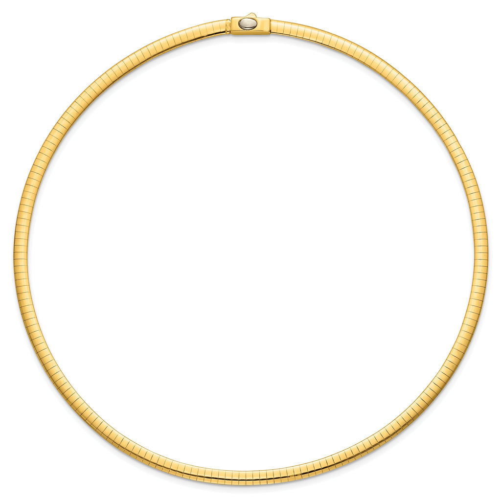 14K Polished and Satin 4mm 16in Reversible Omega Necklace