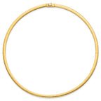 14K Polished and Satin 4mm 16in Reversible Omega Necklace