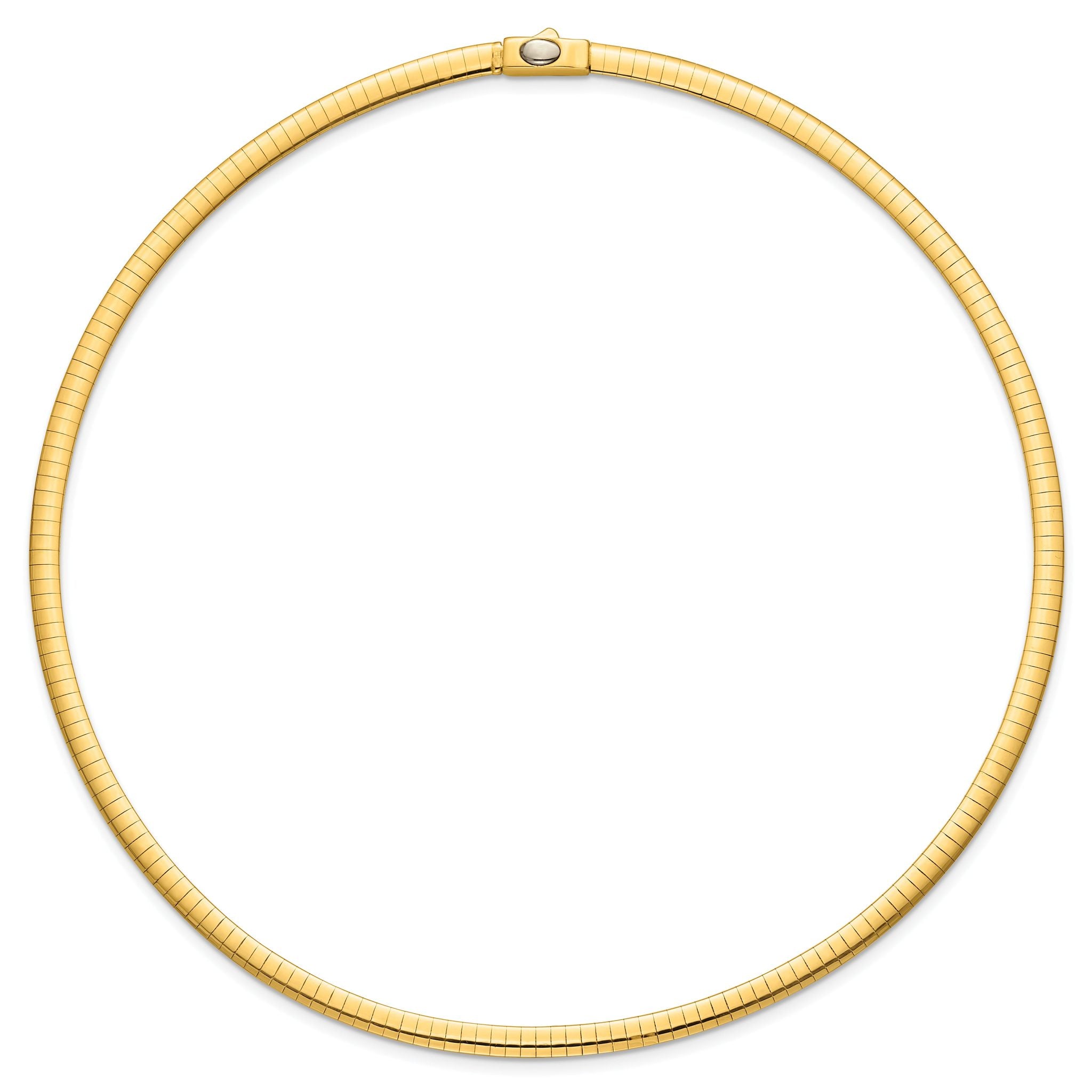 14K Polished and Satin 4mm 16in Reversible Omega Necklace