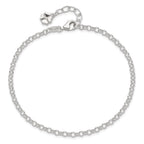 Sterling Silver Clover Dangle 9 inch Plus 1 inch Extender - Total 10 inch Anklet