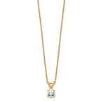 14k 1/2 carat Lab Grown Diamond VS+ F+ Round Complete Four Prong 18 inch Solitaire Pendant Necklace