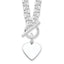 Sterling Silver RH-plated Heart Disc on Toggle 18in Necklace