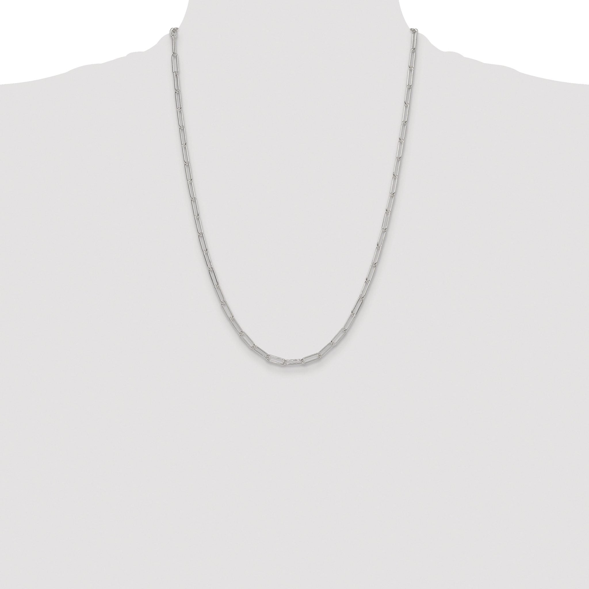 Polished Paperclip Chain Necklace in Sterling Silver, 3.5mm