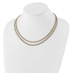 Stainless Steel Polished & Yellow IP-plated Layered w/ 2in ext Necklace