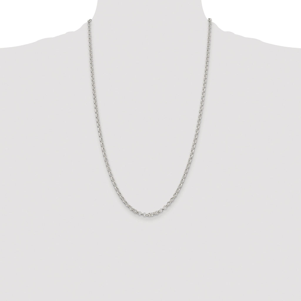 Rolo Chain Necklace in Sterling Silver, 3.5mm
