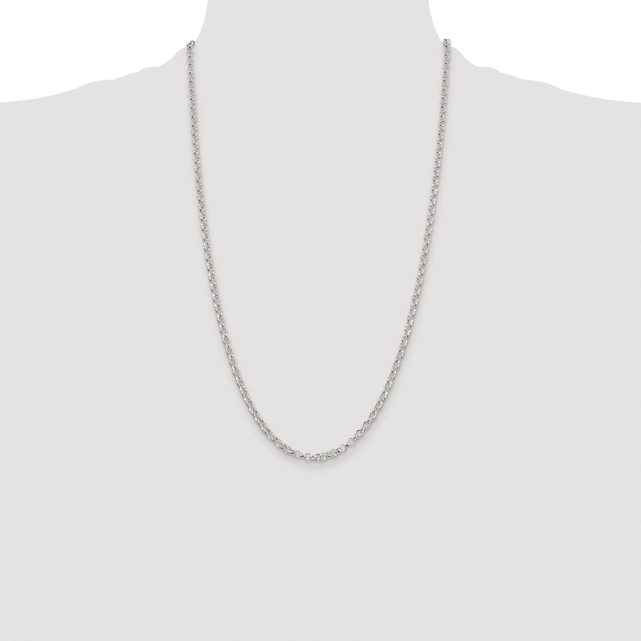 Rolo Chain Necklace in Sterling Silver, 3.5mm
