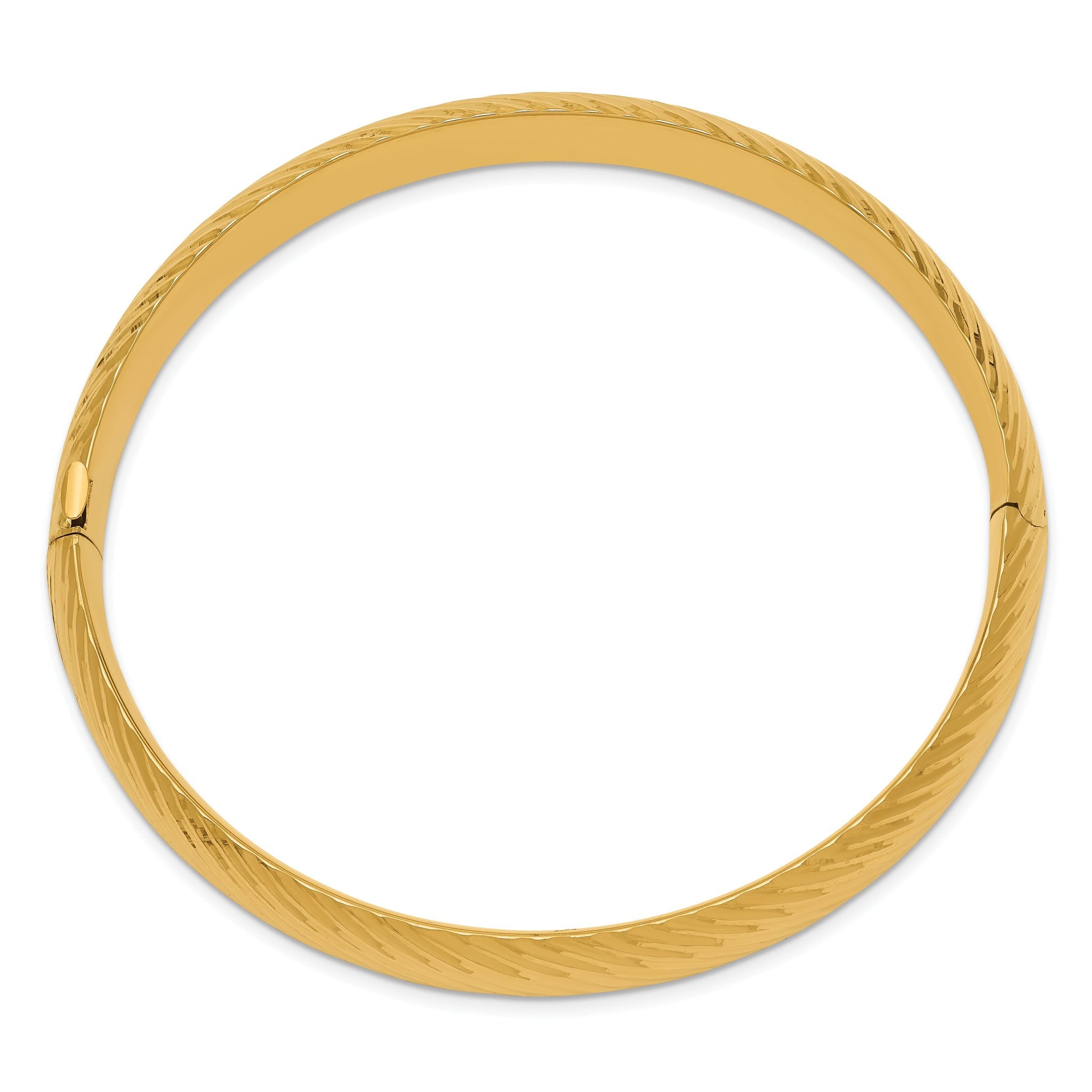 14k 7/16 Textured Hinged Bangle Secondary image