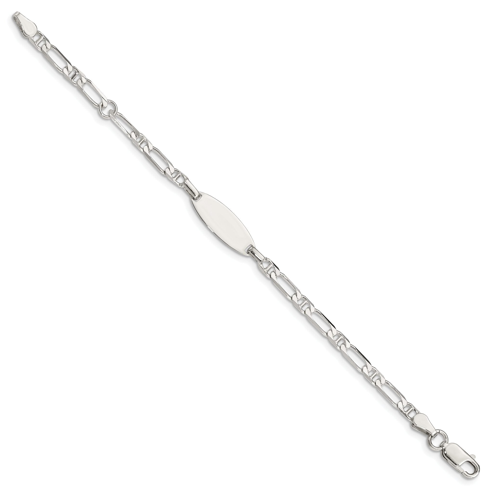 Sterling Silver Polished Engraveable 5in Plus 1in EXT Childrens ID Bracelet Secondary image