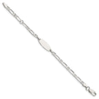 Sterling Silver Polished Engraveable 5in Plus 1in EXT Childrens ID Bracelet