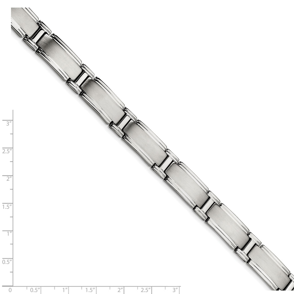 Stainless Steel Brushed and Polished Link Bracelet for Men