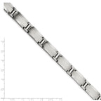 Stainless Steel Brushed and Polished Link Bracelet for Men