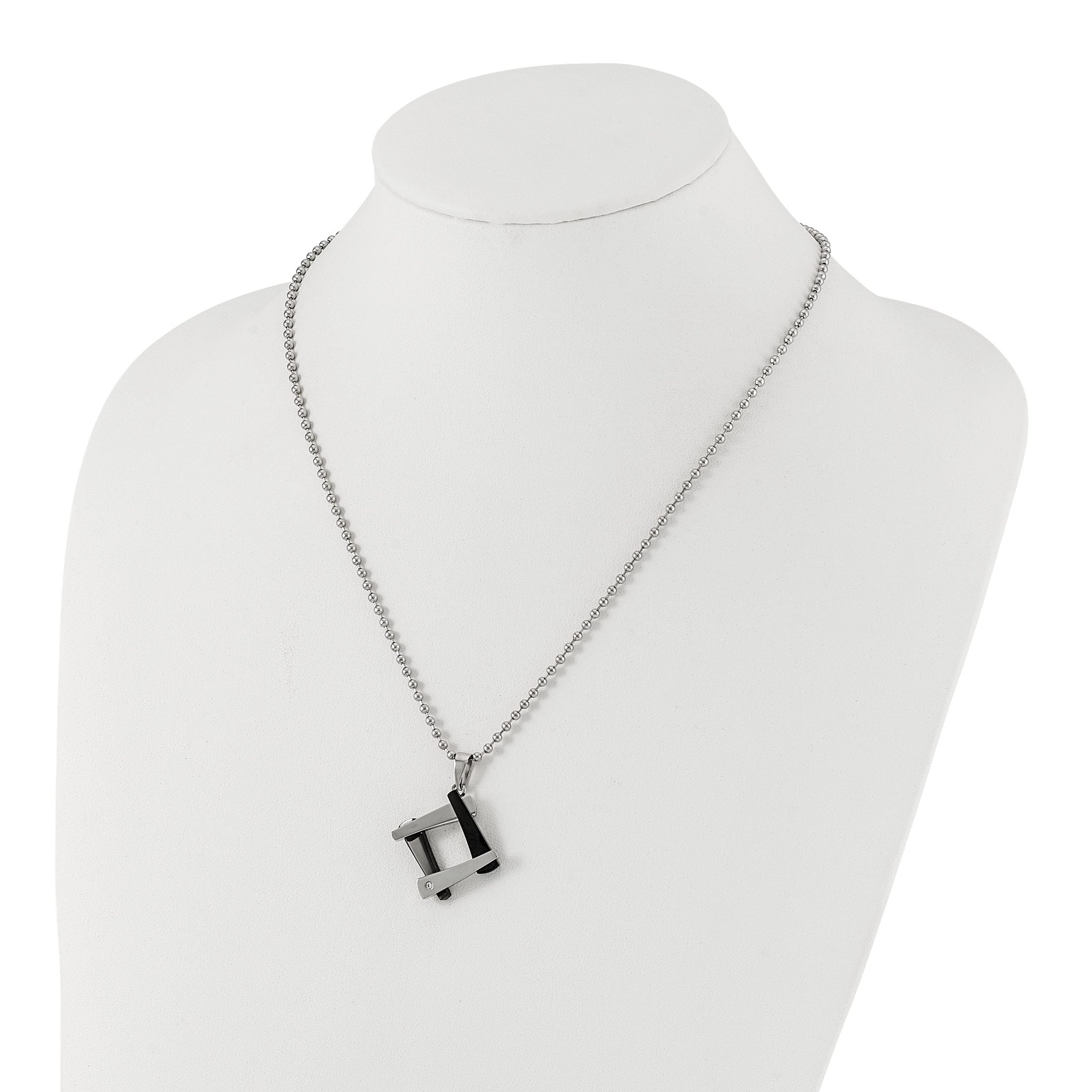 Amour Necklace in Stainless Steel with CZ