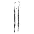 Sophia Jewelers Sterling Silver Rhodium & Black Ruthenium Dangle Earrings Polished Elegant Design