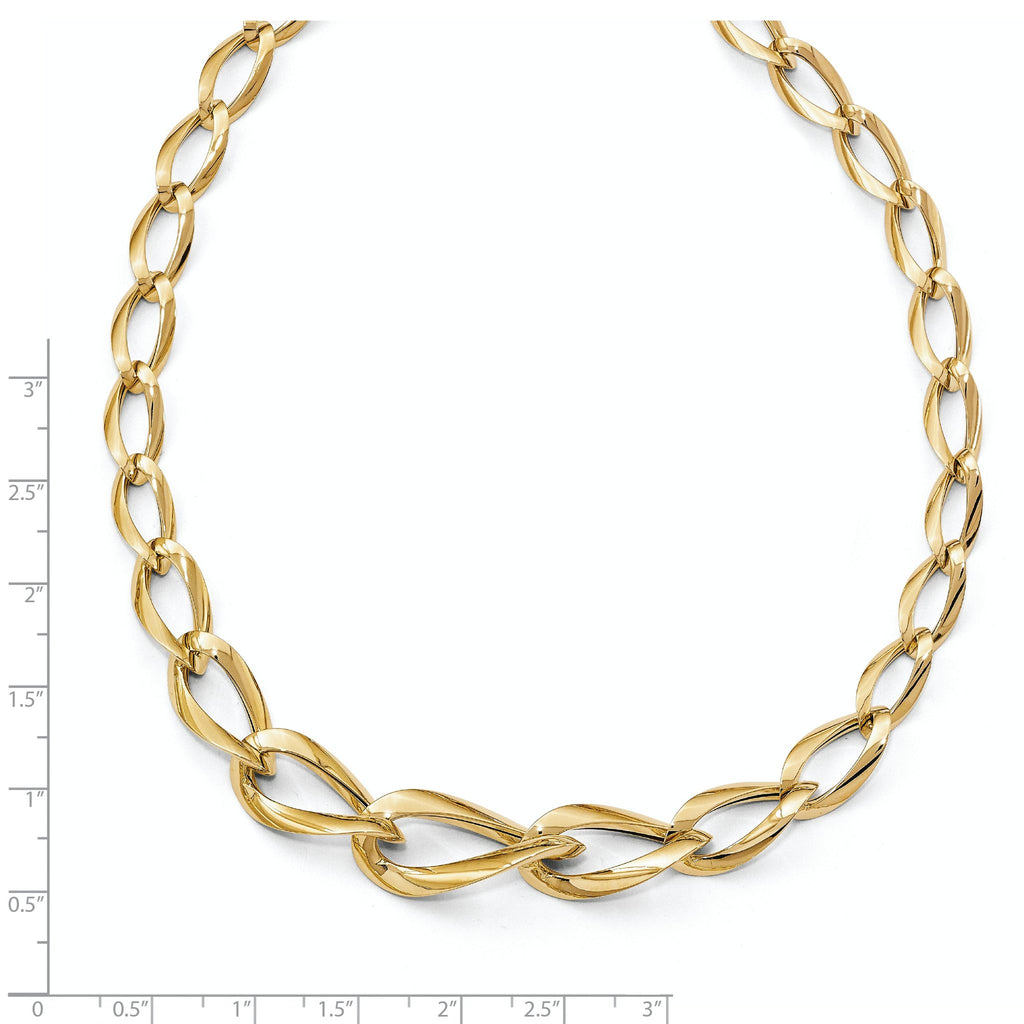 14K Polished Fancy Link Necklace